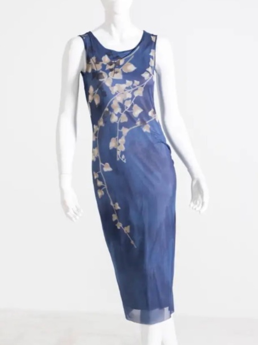 Kenzo Women’s Blue Floral Vintage Midi Dress | Size EU 40